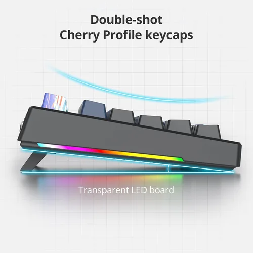 Vista 6 de Fogruaden Teclado mecánico azul cremoso con almohadilla numérica, teclado RGB para juegos intercambiable en caliente, diseño completo de 98 teclas