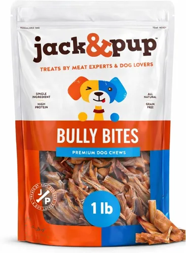 Vista 7 de Jack&Pup Palitos de carne de 3 a 5 pulgadas para perros pequeños, bolsa de 8 onzas, poco olor, palitos de larga duración para cachorros y perros