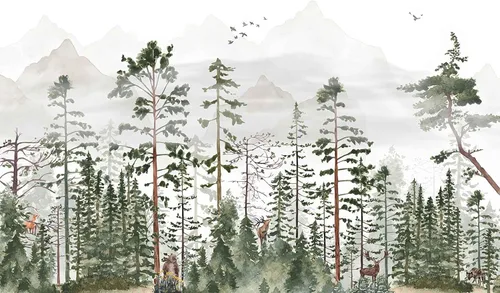 Vista 3 de Reyhui Mural de pared Animales Bosques Pájaros Naturaleza Paisajes 52