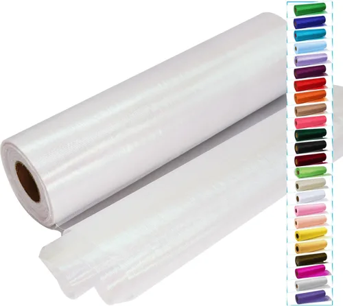 Vista 9 de Rollos de tela de tul negro con cristales y organza 12 pulgadas por 150 pies (45,72 m), tela transparente para manualidades, lazos de tutú