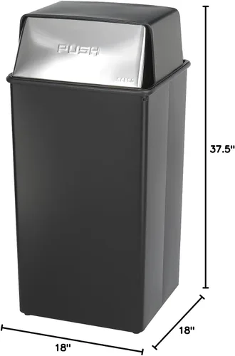 Vista 3 de Safco 9895 Reflections by Safco - Recipiente de basura Push Top, 36 galones, color negro