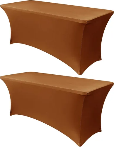 Vista 87 de Obstal - Mantel de mesa de elastano elástico de 4 pies para mesas plegables, paquete de 2, aguamarina Protector de mantel rectangular universal
