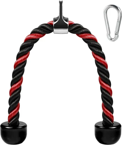 Vista 9 de Cable de tracción de cuerda de tríceps de lujo, 27 y 36 pulgadas de longitud, fácil de agarrar y antideslizante, accesorio de cable para ejercicio
