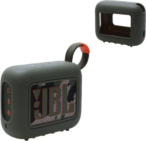 Vista 17 de LTGEM - Funda compatible con altavoces JBL GO 4, silicona suave para altavoces JBL GO 4, color negro