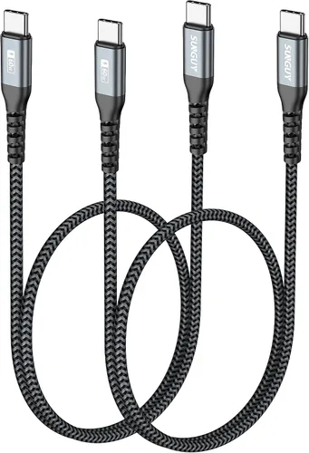 Vista 11 de SUNGUY Cable corto USB C a USB C de 1 pie [paquete de 2] de carga rápida de 60 W Naranja