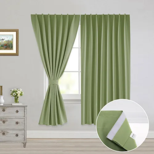 Vista 17 de Muamar Cortinas opacas sin taladro, paneles de cortina para ventana fáciles de instalar, juego de 2 paneles de cortinas portátiles para dormitorio