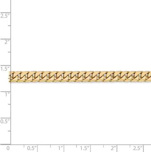 Vista 4 de Collar de cadena cubana de oro amarillo de 14 quilates de 0.197in, con cierre seguro de mosquetón, Metal