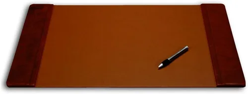 Vista 21 de DACASSO Tapete clásico de cuero para escritorio con rieles laterales - Secante de escritorio de cuero de lujo para escribir - Protector acolchado