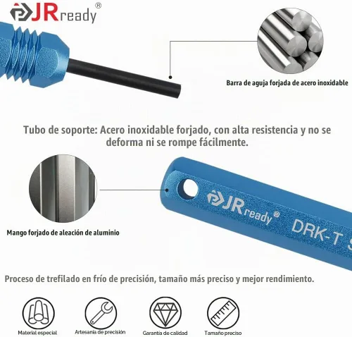 Vista 6 de JRready ST5252 Kit de herramientas de extracción de pasadores para AMP/Molex .062" y 0.093" Pines y conectores de contacto de zócalo, Delphi