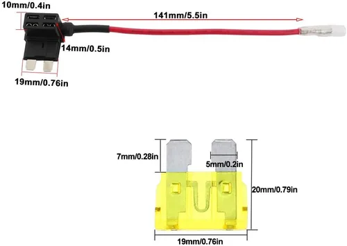 Vista 2 de FULARR - Juego de 3 fusibles ACU de alta calidad para agregar circuito, portafusibles de hoja trasera de cerdito con arnés de cables, fusibles