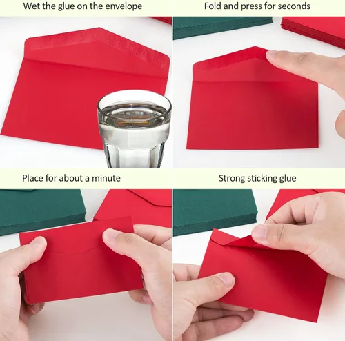 Vista 3 de 120 sobres para tarjetas de regalo de 4.13 x 2.75 pulgadas, tamaño de tarjeta de crédito, sobres pequeños autoadhesivos para tarjetas de visita