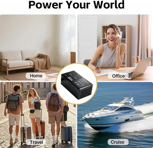 Vista 9 de LVYUAN Convertidor de voltaje reductor de onda sinusoidal pura de 1600W con Negro