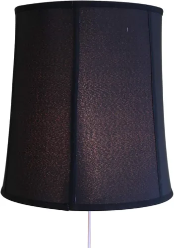 Vista 3 de HomeConcept Lámpara de pared con pantalla flotante de tela negra con forro dorado 12x14x15 Negro