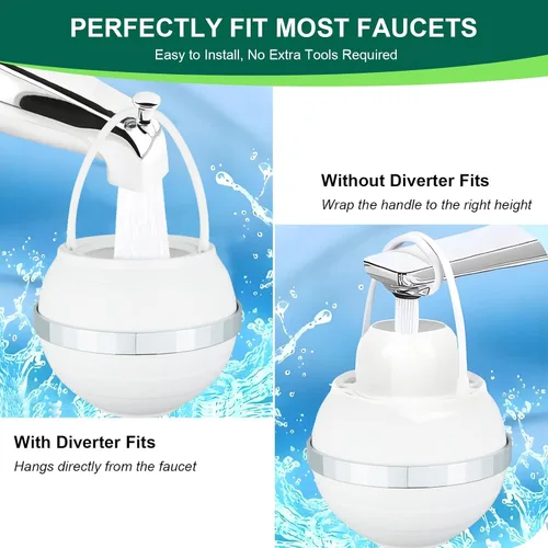 Vista 7 de Filtro de baño mejorado para bañera: filtro de agua avanzado de 15 etapas para tina, reduce el 99% de metales pesados y cloro: suavizante de agua