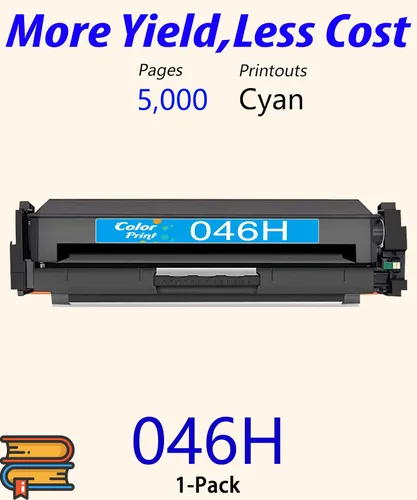 Vista 3 de Cartucho de tóner cian compatible 046H de repuesto para impresora láser CRG-046H CRG046H 046 de alto rendimiento con impresora láser