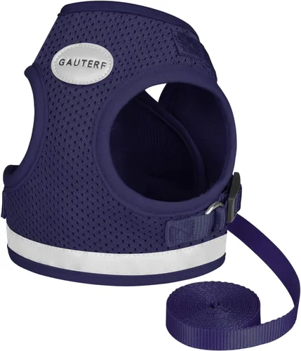Vista 15 de Arneses para gatos y cachorros con conjunto de correas, arnés para gatos a prueba de escape, chaleco de malla suave reflectante ajustable apto