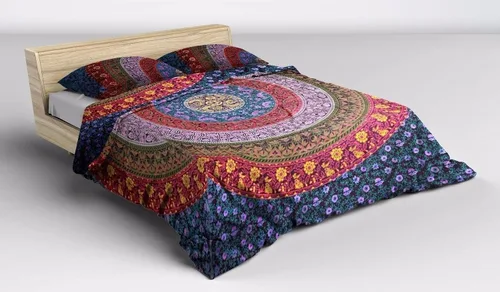 Vista 5 de Vedant Designs Funda de edredón exclusiva Ying Yang Tie Dye Mandala Doona funda de edredón de algodón indio Funda de edredón urbana funda de edredón
