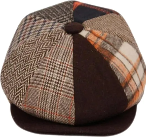 Vista 7 de Sombrero clásico de 8 paneles de mezcla de lana Newsboy Snap Brim Collection para hombre 2317-gris oscuro