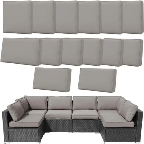Vista 20 de 14 Fundas de Cojines para Exteriores de Repuesto Lavables Impermeables Resistentes a UV con Cremallera para Sofá de 6 Plazas Fundas Deslizantes
