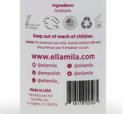Vista 8 de ella+mila - Removedor de esmalte de uñas de acetona 100% pura para acrílico y gel, 8 onzas líquidas