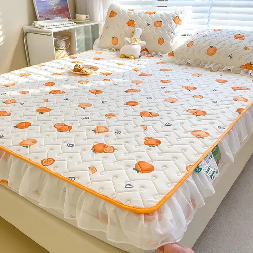 Vista 20 de Sábanas de bolsillo profundo, sábanas de látex de seda de hielo, fundas de colchón con estampado de dibujos animados agradables a la piel, con Gris