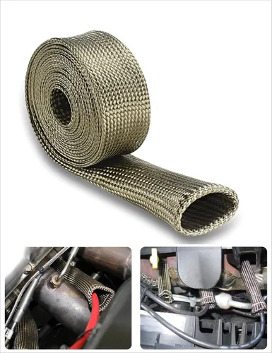 Vista 7 de Protector Térmico de Alambre Automotriz Funda Protectora Térmica Protector Térmico para Línea de Combustible Cubierta Protectora de Manguera Auto