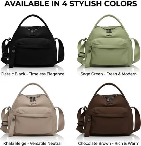 Vista 5 de Bolso cruzado de nailon para mujer, estilo casual, ligero, suave, con asa superior