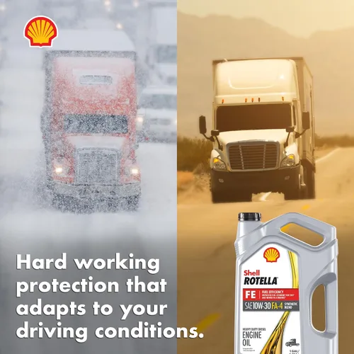 Vista 6 de Shell Rotella T5 FE 10W-30 Aceite de Motor Diésel de Mezcla Sintética, 1 Galón (Paquete de 3)