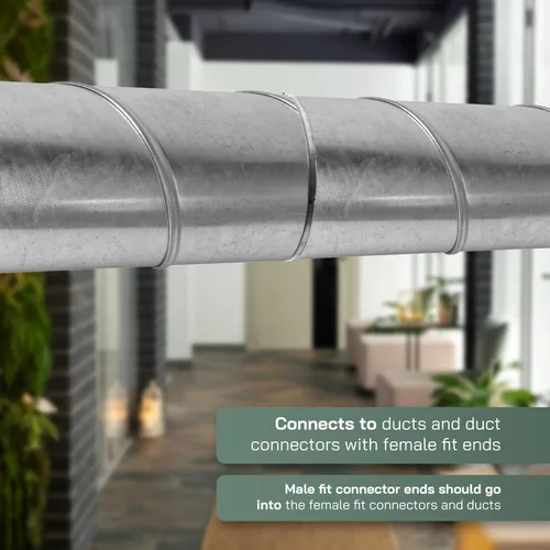 Vista 5 de Vent Systems Amortiguador de corriente trasera de 10 pulgadas, conector de conducto de acero galvanizado para flujo de aire unidireccional