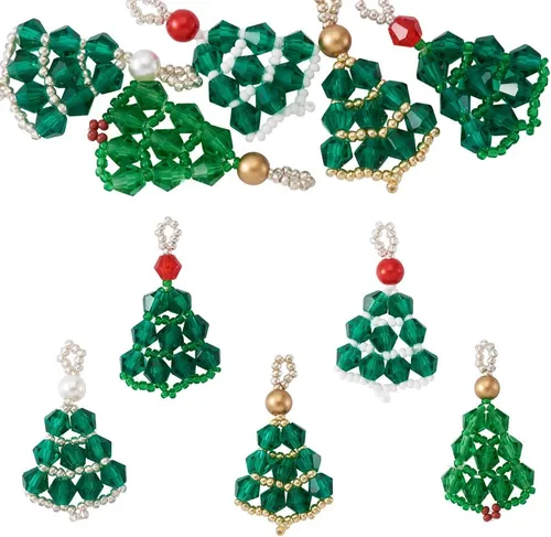 Vista 15 de Cheriswelry Colgantes colgantes de esmalte de aleación de Navidad, dijes de metal, encantadores adornos colgantes para manualidades, pulseras