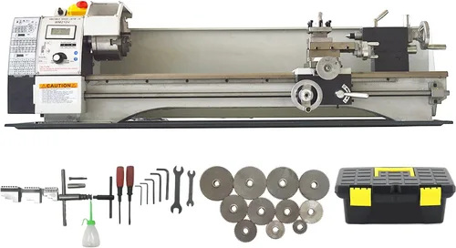 Vista 9 de INTSUPERMAI WM210V Mini Torno de metal de precisión métrica Torno de banco de metal Banco de torno de metal Fresadora de metal Fresadora de torno