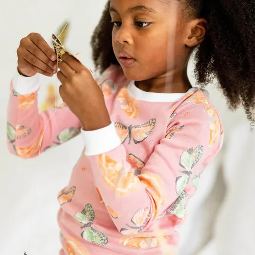 Vista 4 de Burt's Bees Baby - Pijama para bebé niña, con camiseta y pantalón, conjunto de 2 piezas, 100% algodón orgánico