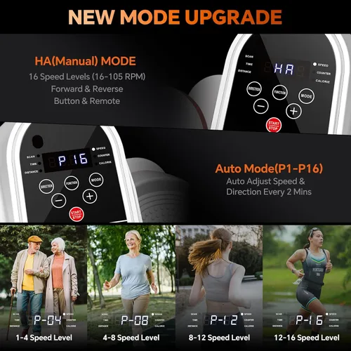 Vista 3 de Under Desk Elliptical Machine with Remote Control, 16 Adjustable Speed Electric Ellipse Leg Exerciser Pro As Seen On TV for Senior, Portable Quiet