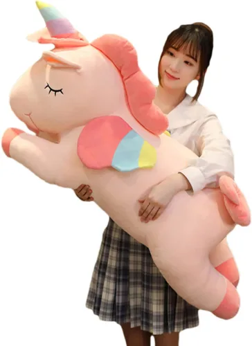 Vista 10 de Animales de peluche de unicornio, almohada suave de unicornio para abrazar, regalo para niños (rosa, 12 pulgadas)