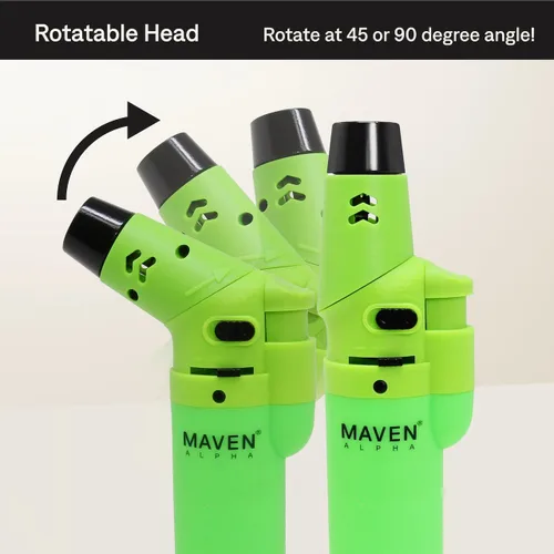 Vista 3 de Alpha+ - Encendedores de gas butano recargables, llama de chorro ajustable, mini linterna de bolsillo resistente al viento para cocina, velas