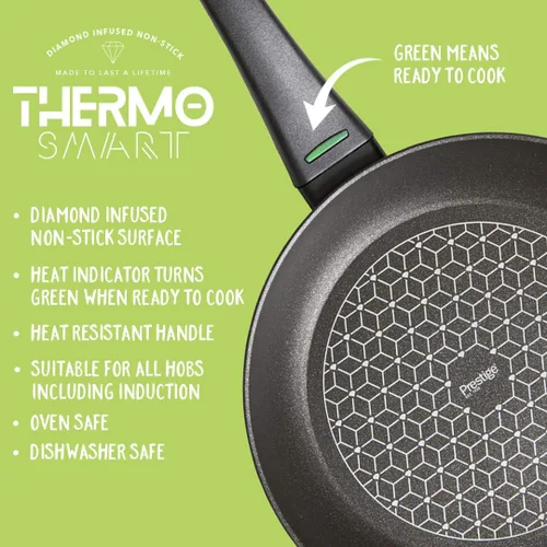 Vista 2 de PRESTIGE Thermo Smart Induction - Juego de 3 cacerolas antiadherentes con tapas