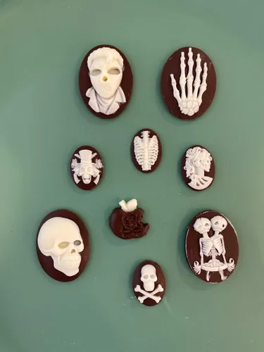 Vista 4 de FOYARA Molde de silicona para fondant de esqueleto de calavera de Halloween