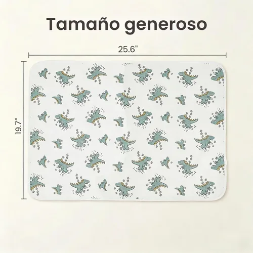 Vista 5 de Cambiador de pañales para bebé, 19.7"x25.6" forros impermeables para cambiador con parte superior frontal de algodón 100% muselina y parte trasera