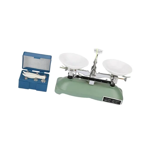 Vista 6 de Balanza mecánica 7.05 oz 0.01 oz precisión con pesas y pinzas para la enseñanza de laboratorio de física de química