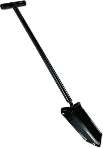 Vista 2 de TerraX Master Digger - Pala con mango en T de raíz/césped de 34 pulgadas y excavadora de mano de doble dentada con funda para cinturón, paisajismo