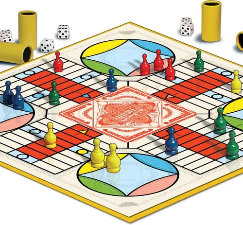 Vista 5 de Edición Real de Parchís, con gráficos encantadores, por Winning Moves Games USA Favorito clásico de la familia, fichas finas y tazas de dados