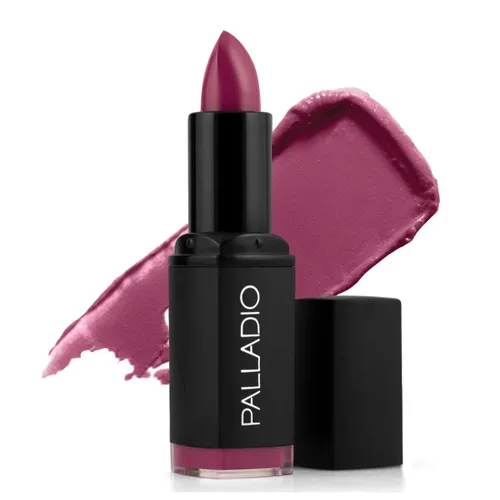 Vista 6 de Palladio Lápiz labial mate herbal, rosa bella, cremoso y cobertura completa de larga duración, 0.16 onzas bella rosado