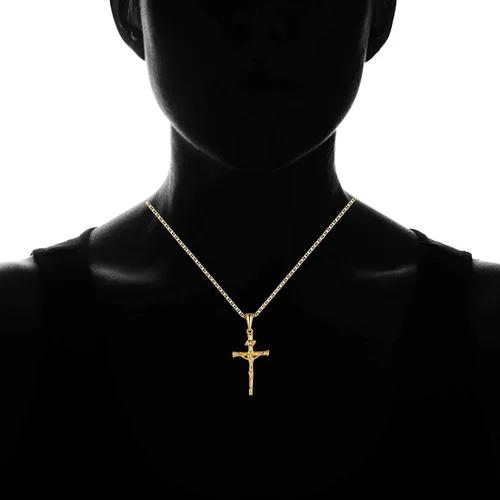 Vista 6 de Barzel Collar de cruz para mujeres hombres niños y niñas chapado en oro de 18 quilates con dije de cruz MarinerMarina 060 Latón