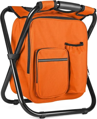 Vista 35 de Kikerike Silla enfriadora de taburetes tipo mochila resistente de 200 libras de carga máxima, portátil, ligera, plegable, para pesca, camping, caza