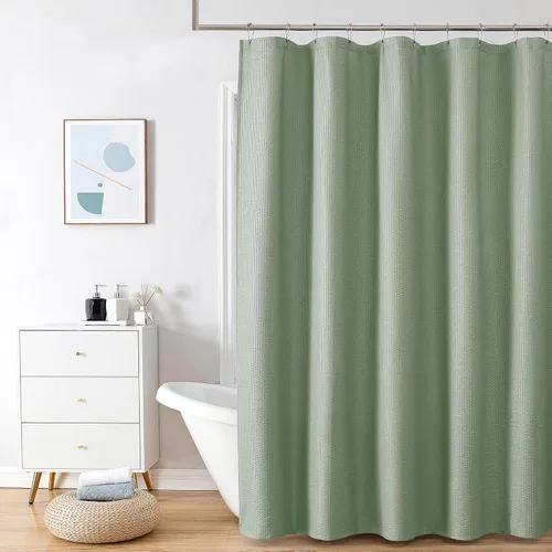 Vista 14 de OVZME Cortina de ducha de tela Berry Stall de 36 x 72 pulgadas, suave y gofre, pequeña cortina de ducha negra para baño con textura para un