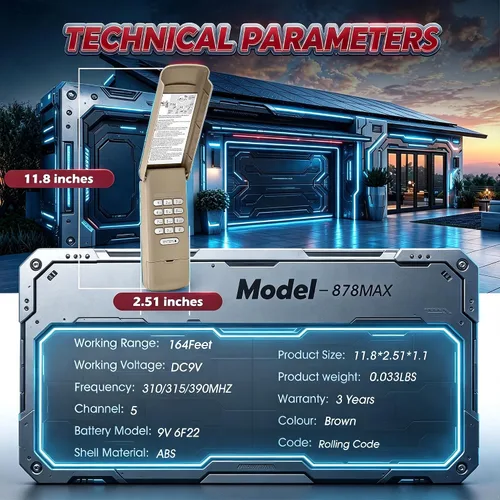 Vista 8 de 878Max - Teclado universal para abridor de puerta de garaje LiftMaster Gris