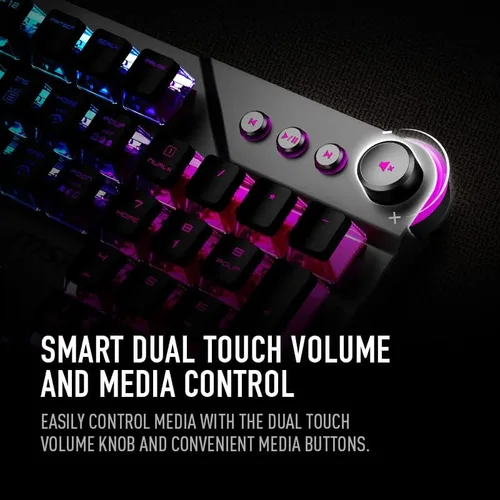 Vista 4 de MSI Vigor GK71 Sonic Blue EE.UU. Teclado mecánico RGB para juegos Sonic Blue Switch