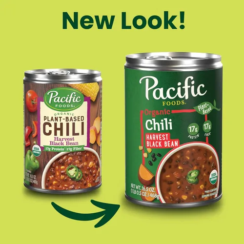 Vista 4 de Pacific Foods Organic Harvest - Chile de frijoles negros, a base de plantas, lata de 16.5 onzas (caja de 12)