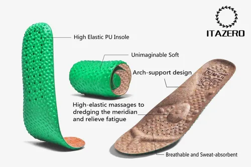 Vista 2 de 1TAZERO Zapatos casuales para hombre con plantillas de soporte de arco, mocasines para fascitis plantar