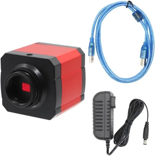 Vista 2 de Cámara de microscopio HDMI HD 2MP 30FPS HDMI USB Industrial Digital Teléfono Cámara Microscopio para Microscopio Binocular Trinocular (Color : Azul)